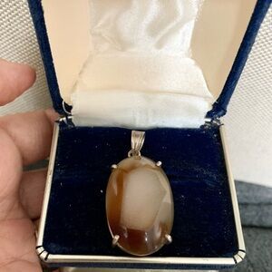 Sterling Silver & Agate Druzy Pendant